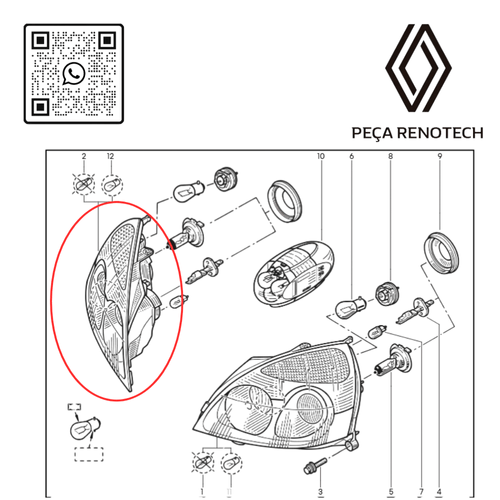 770105458 LENTE DO FAROL ESQUERDO  CLIO II 2003 A 2012 RN 054058-L -3-